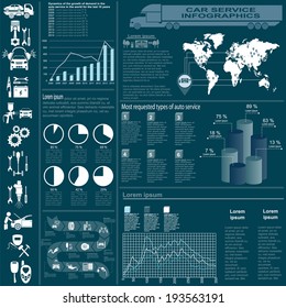 Car service, repair Infographics. Vector illustration