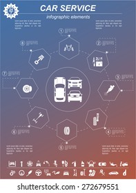 Car service, repair Infographics. Vector illustration
