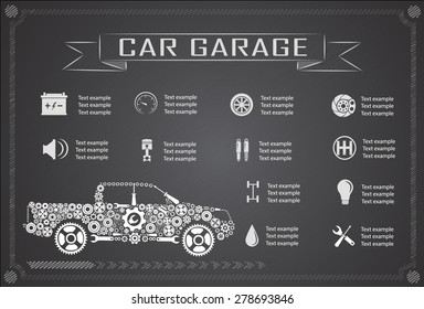 Car service, repair Infographics. Vector illustration