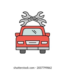 car service, car repair, repair line icon colored. element of car repair illustration icons. Signs, symbols can be used for web, logo, mobile app, UI, UX