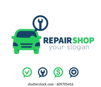 Car service, repair shop vector logo element