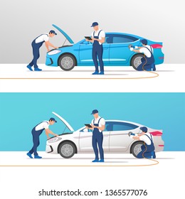 Car service and repair. Vector illustration.