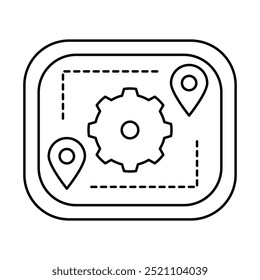 Car service and repairing with outline icon sets
