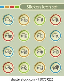 car service round sticker icons for your creative ideas