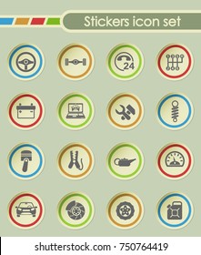car service round sticker icons for your creative ideas