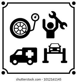 car service  set icon vector