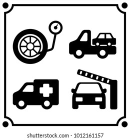 car service  set icon vector