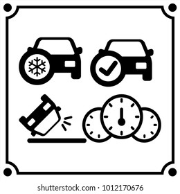 car service  set icon vector