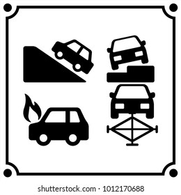 car service  set icon vector