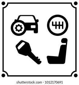 car service  set icon vector
