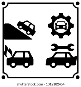 car service  set icon vector