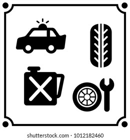 car service  set icon vector