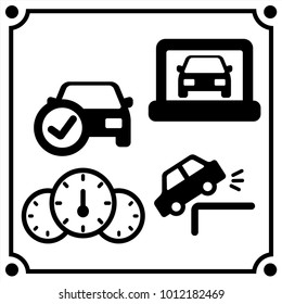 car service  set icon vector