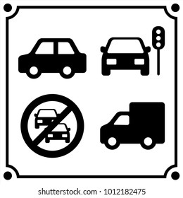 car service  set icon vector