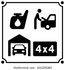 car service  set icon vector
