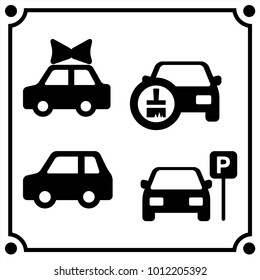 car service  set icon vector