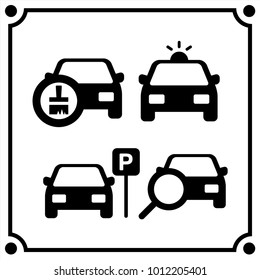 car service  set icon vector