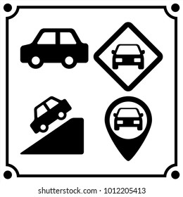car service  set icon vector