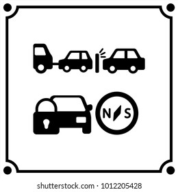 car service  set icon vector