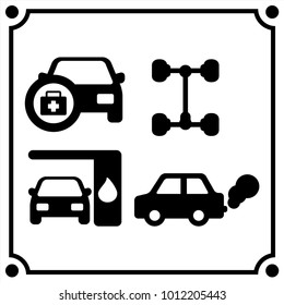 car service  set icon vector