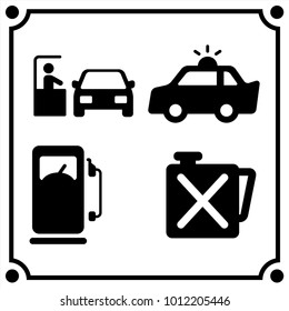 car service  set icon vector