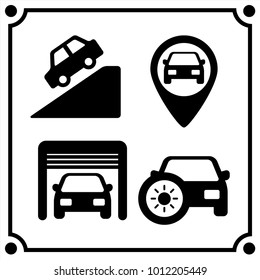 car service  set icon vector