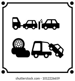 car service  set icon vector