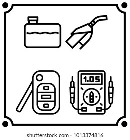 car service set icon vector