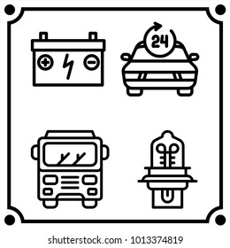 car service set icon vector