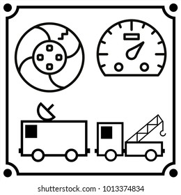 car service set icon vector