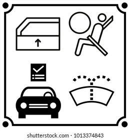 car service set icon vector