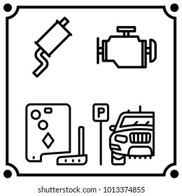 car service set icon vector