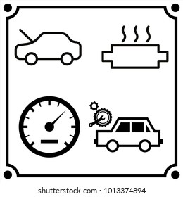 car service set icon vector