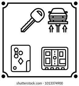 car service set icon vector