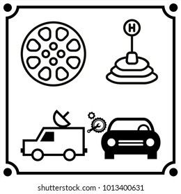 car service set icon vector