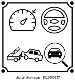 car service set icon vector