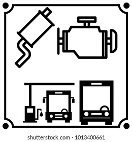 car service set icon vector