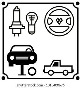 car service set icon vector