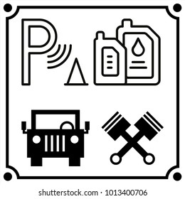 car service set icon vector