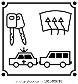 car service set icon vector