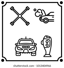 car service set icon vector