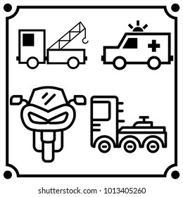car service set icon vector