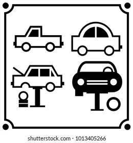 car service set icon vector