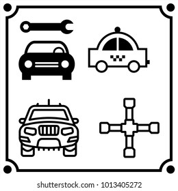 car service set icon vector
