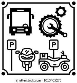 car service set icon vector