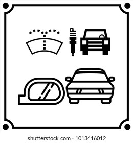 car service set icon vector