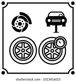 car service set icon vector