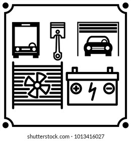 car service set icon vector