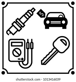 car service set icon vector