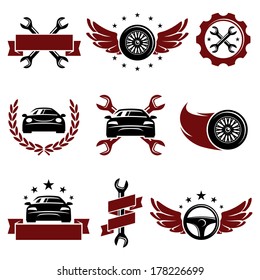 Car service set. Vector 